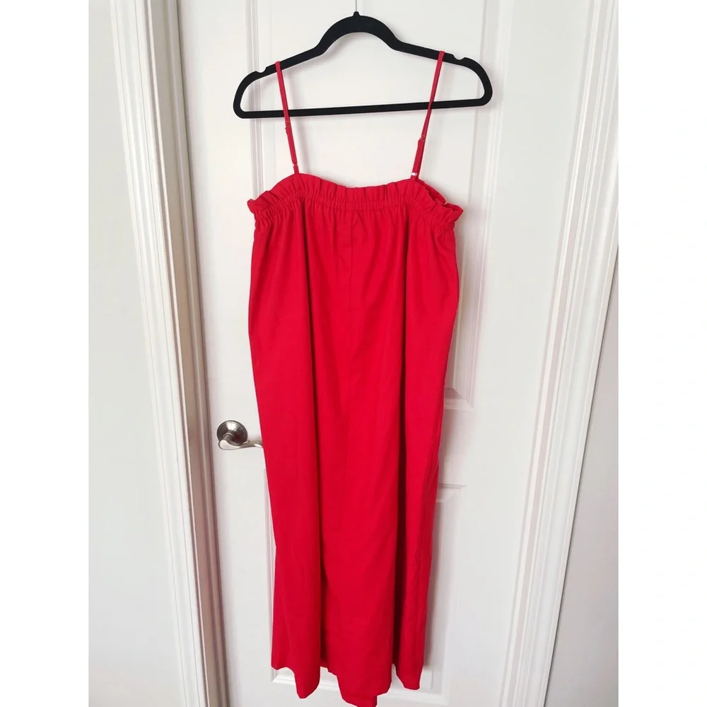 The Good Jane Red Loose Fitting Midi Dress Adjustable Straps Medium - Picture 1 of 7